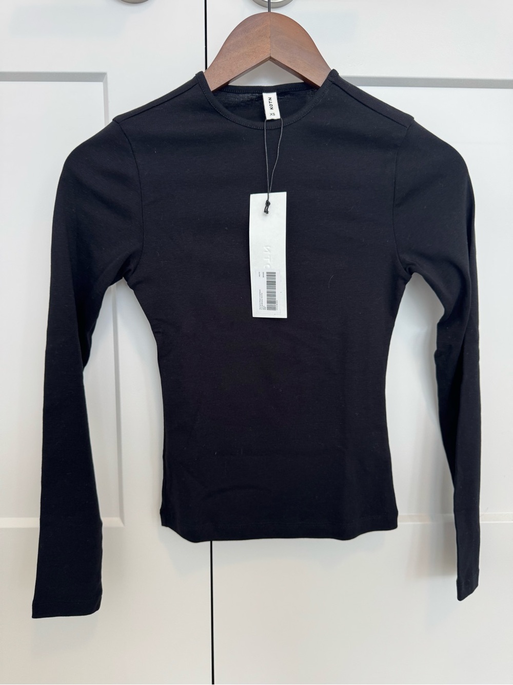 KOTN Black Long-Sleeve Crewneck Tee